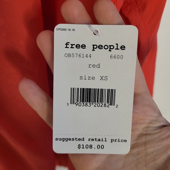 Free People Coral Oversized Asymmetrical V neck Blouse - Picture 7 of 7